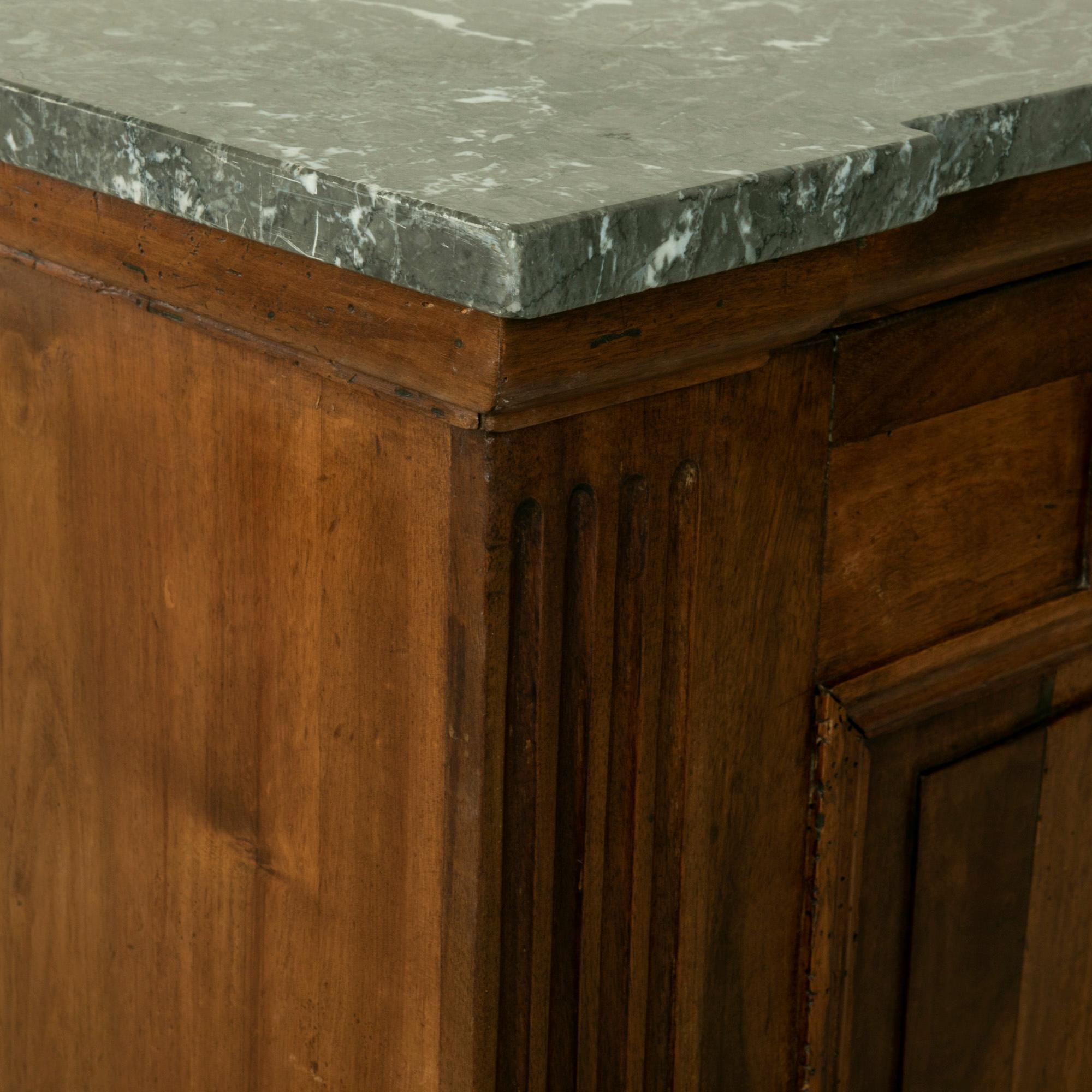 Small Scale 19th Century French Walnut Cabinet with Marble Top 5