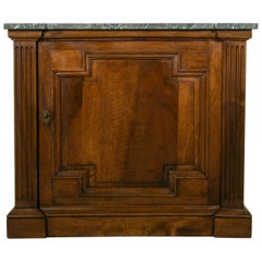 Small Scale 19th Century French Walnut Cabinet with Marble Top