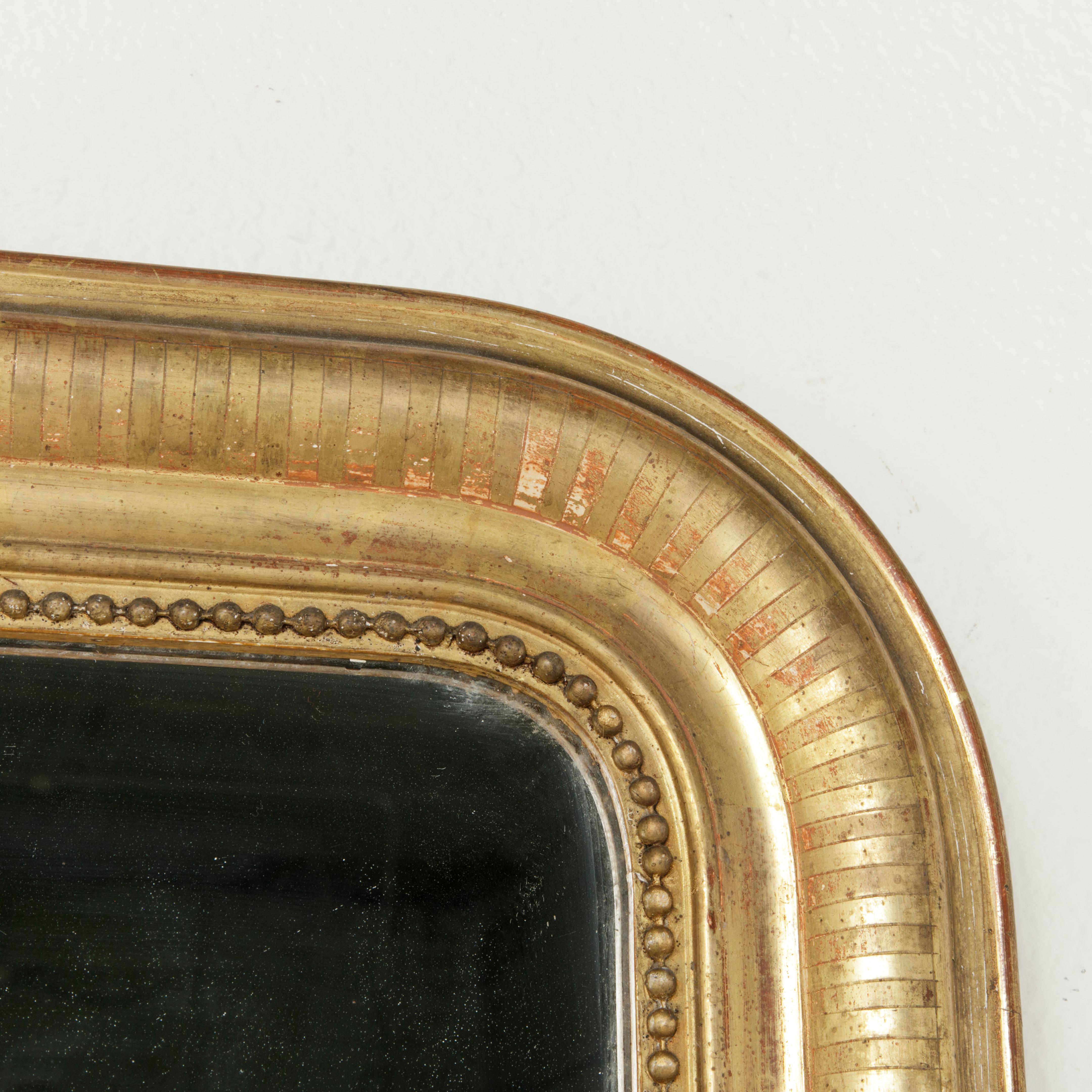 Small Scale 19th Century Giltwood French Louis Philippe Period Mirror 1