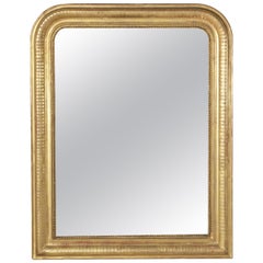 Small Scale 19th Century Giltwood French Louis Philippe Period Mirror