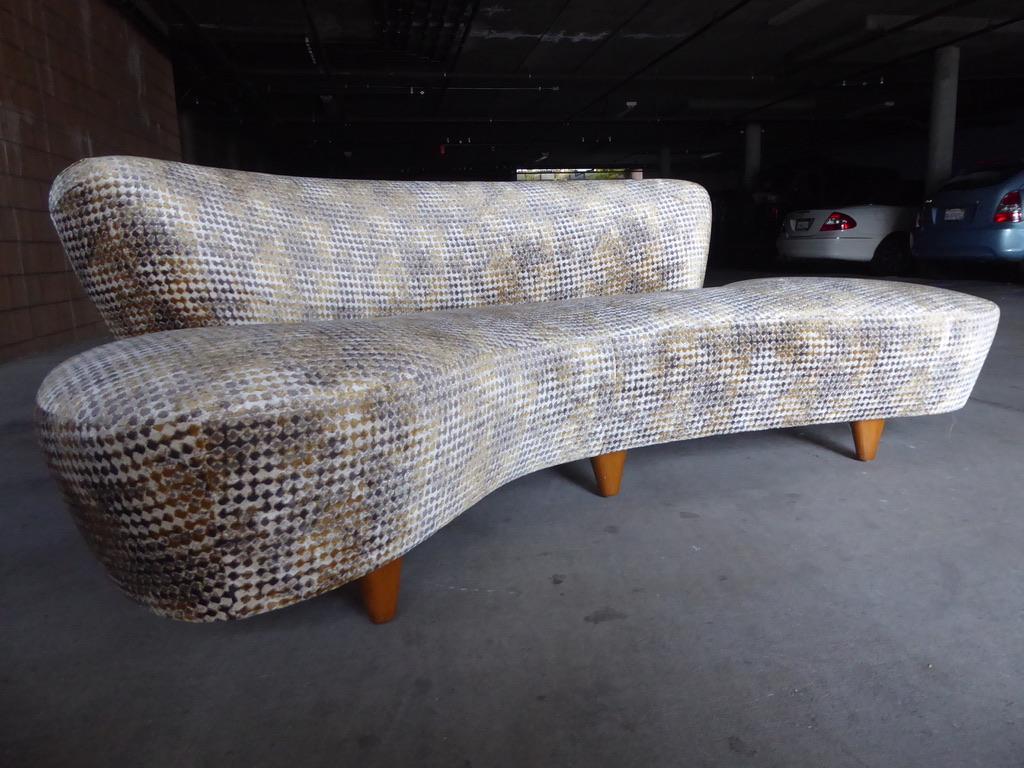 American Small-Scale Boomerang Sofa Designed by Vladimir Kagan