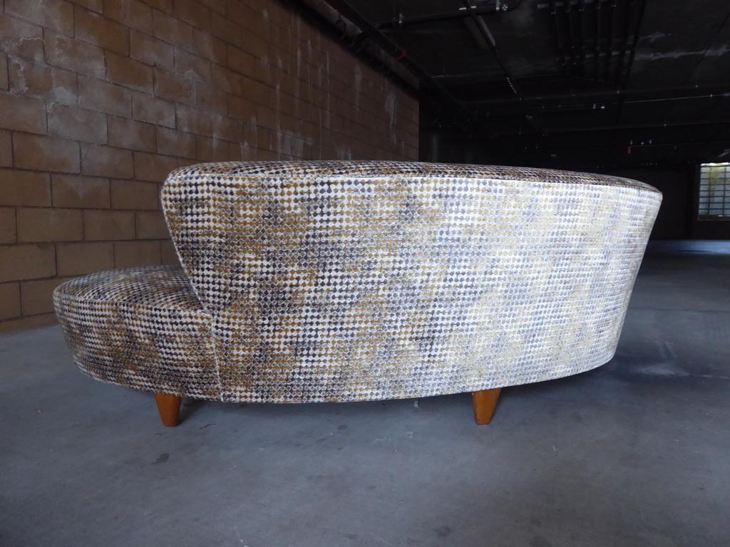 Fabric Small-Scale Boomerang Sofa Designed by Vladimir Kagan