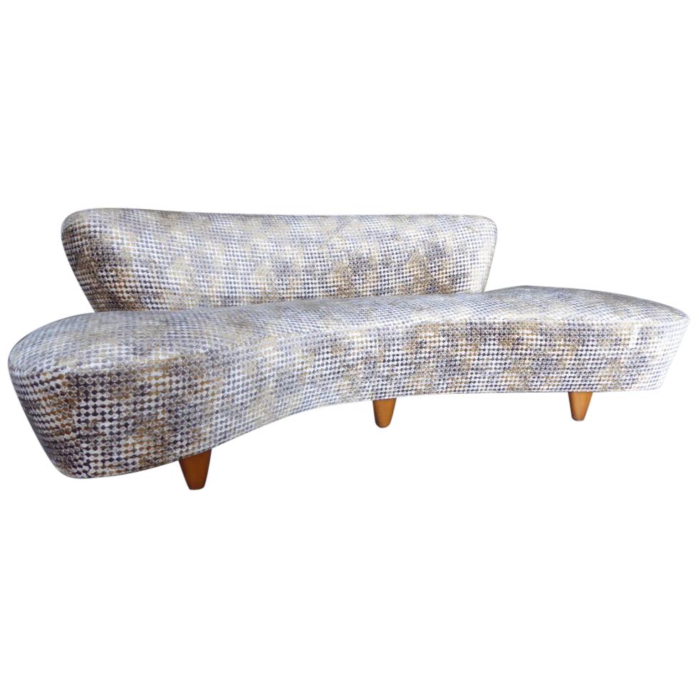 Small-Scale Boomerang Sofa Designed by Vladimir Kagan