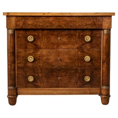Small Scale Early 19th Century French Empire Period Walnut Commode or Chest