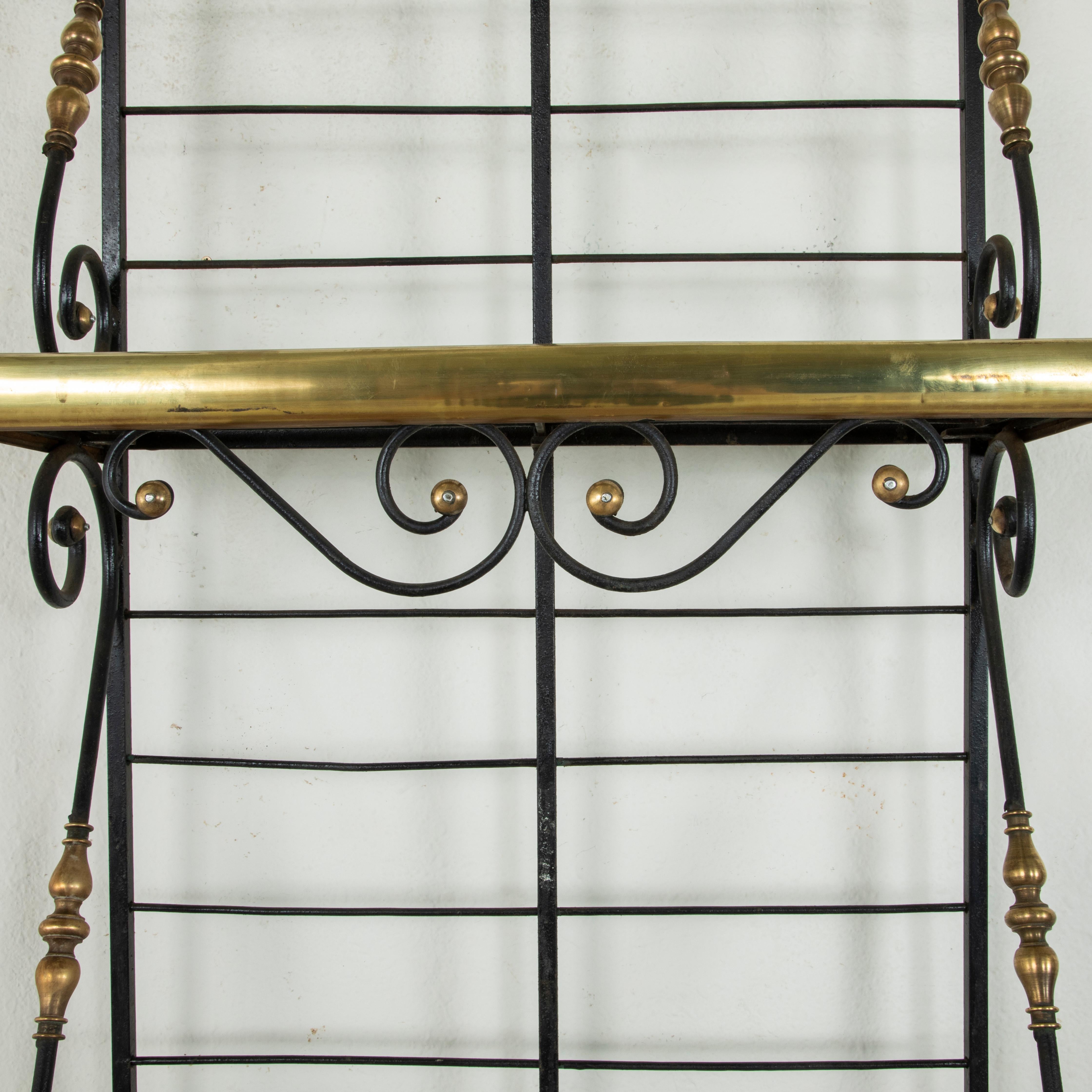 Small Scale Early 20th Century French Iron and Brass Baker's Rack or Shelves 1