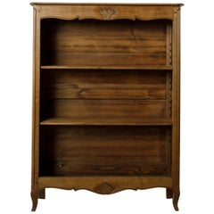 Used Small Scale Early 20th Century French Louis XV Elm Bookshelf, Adjustable Shelves