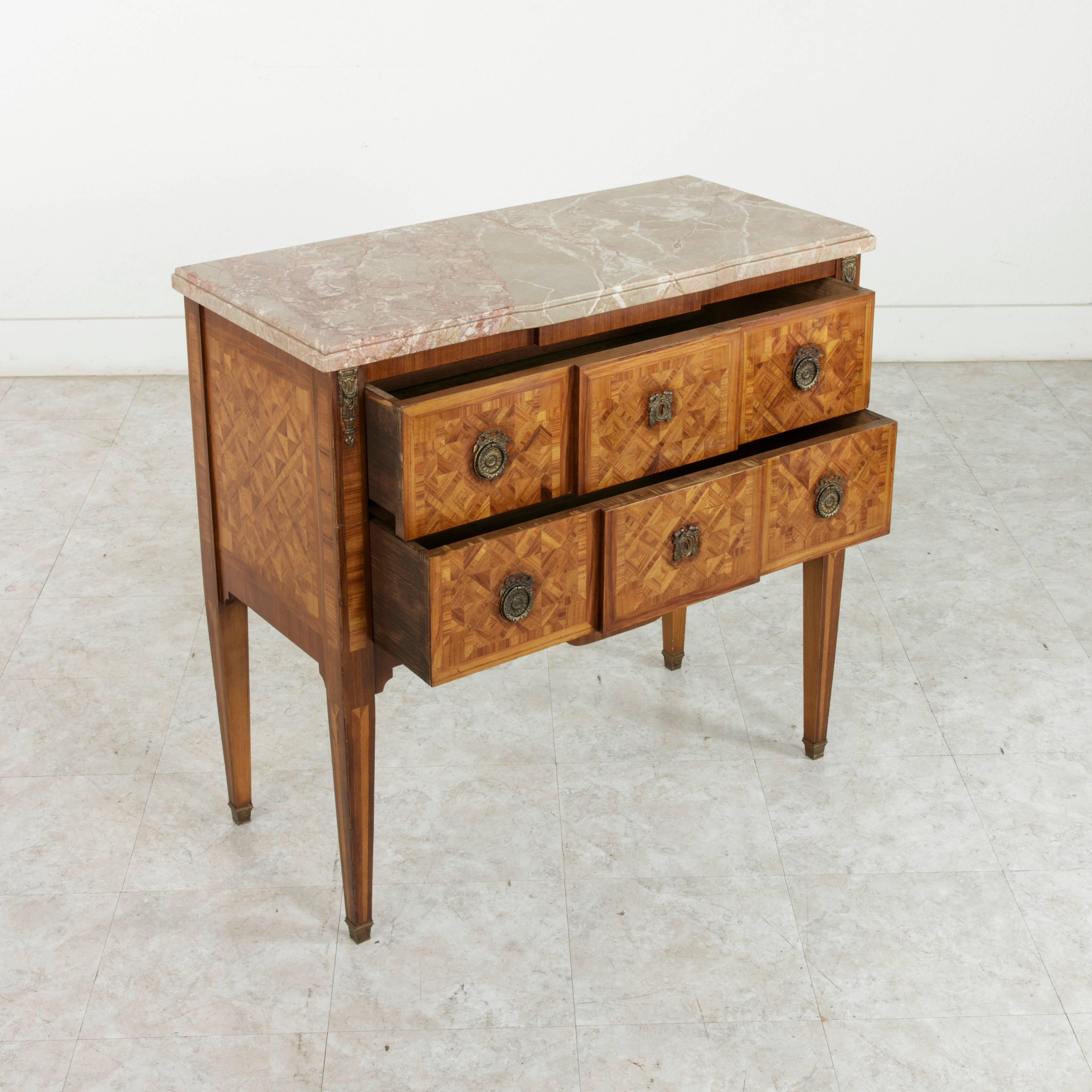 Small Scale Early 20th Century French Louis XVI Marquetry Commode or Chest 2