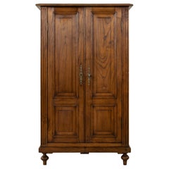 Small Scale Early 20th Century French Oak Cabinet with Three Interior Shelves