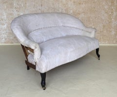 Small Scale French 19th C Napoleon III Settee in Muslin