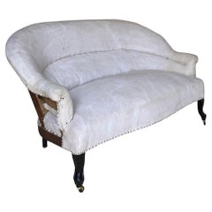 Small Scale French 19th C Napoleon III Settee in Muslin