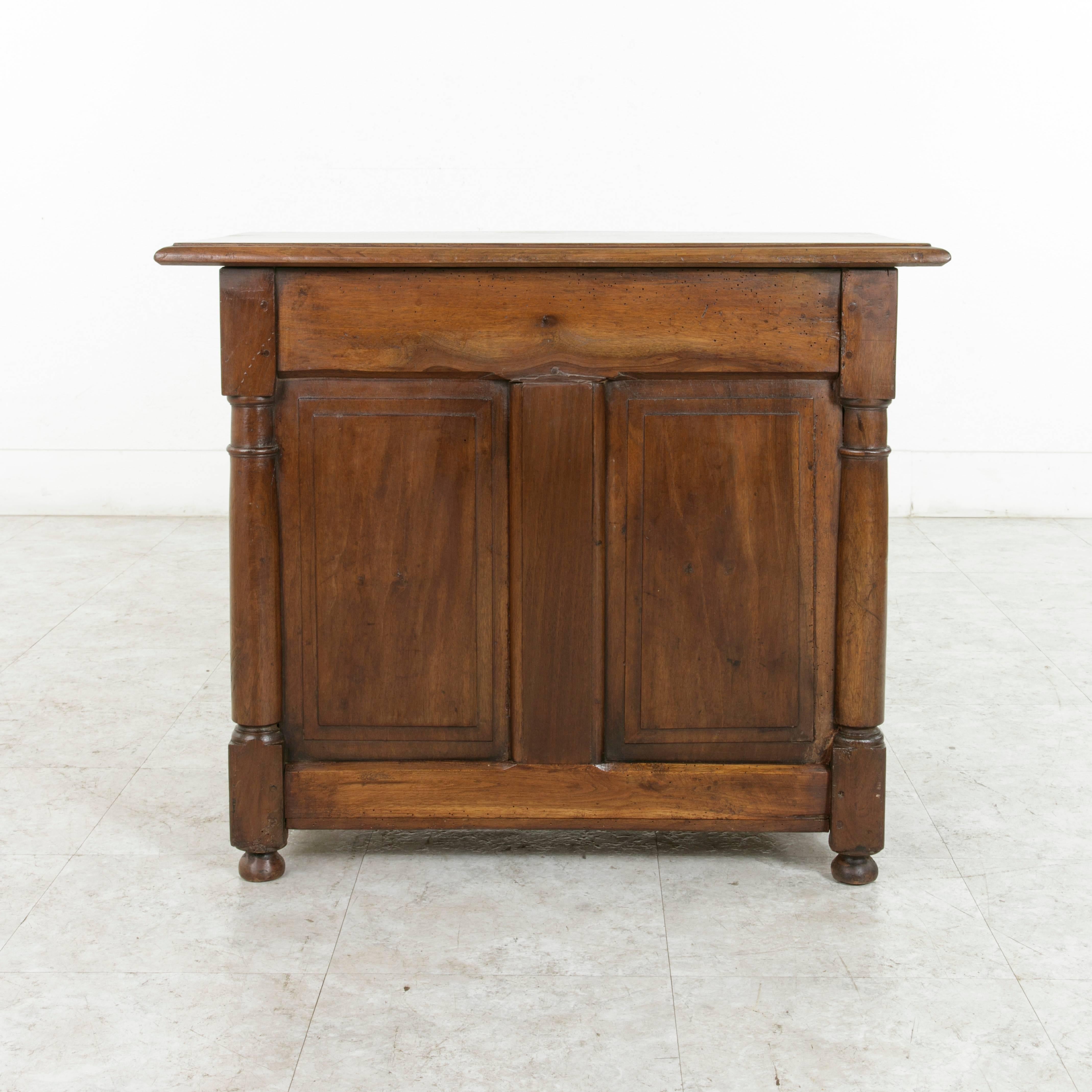 Iron Small-Scale Late 18th Century French Walnut Cabinet or Nightstand