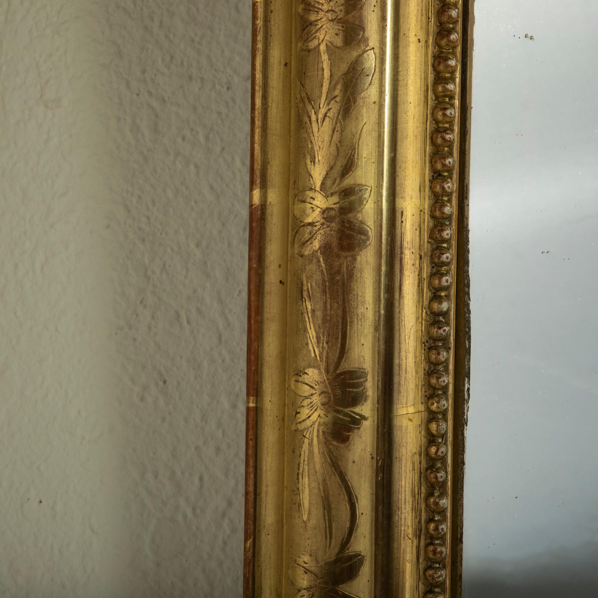 Small Scale Late 19th Century French Louis Philippe Style Gilt Wood Mirror 4