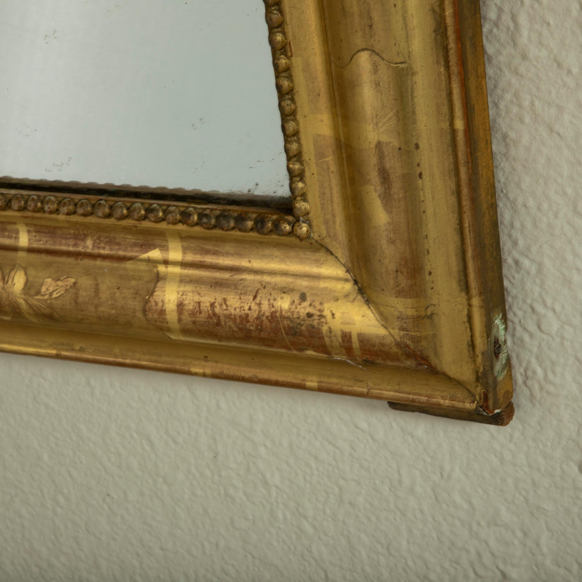Small Scale Late 19th Century French Louis Philippe Style Gilt Wood Mirror 5