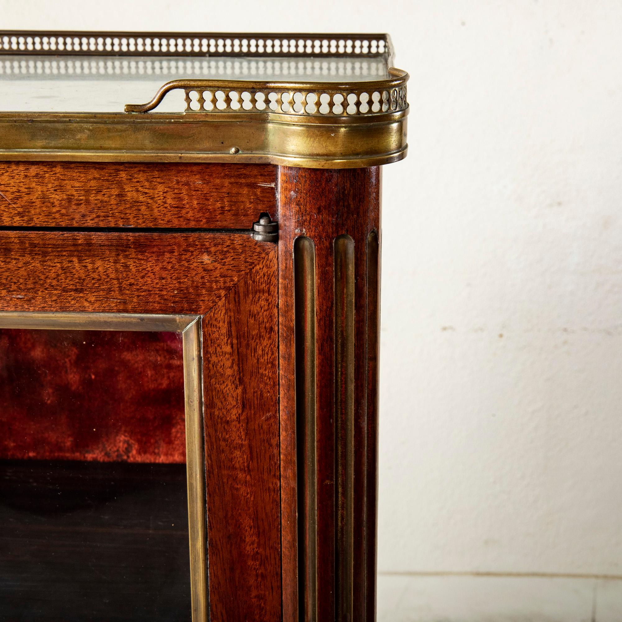 Small Scale Late 19th Century French Louis XVI Style Mahogany Vitrine, Bookcase For Sale 4
