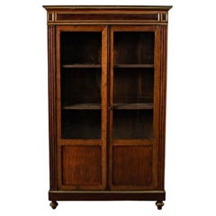 Vintage Small Scale Late 19th Century French Louis XVI Style Mahogany Vitrine, Bookcase