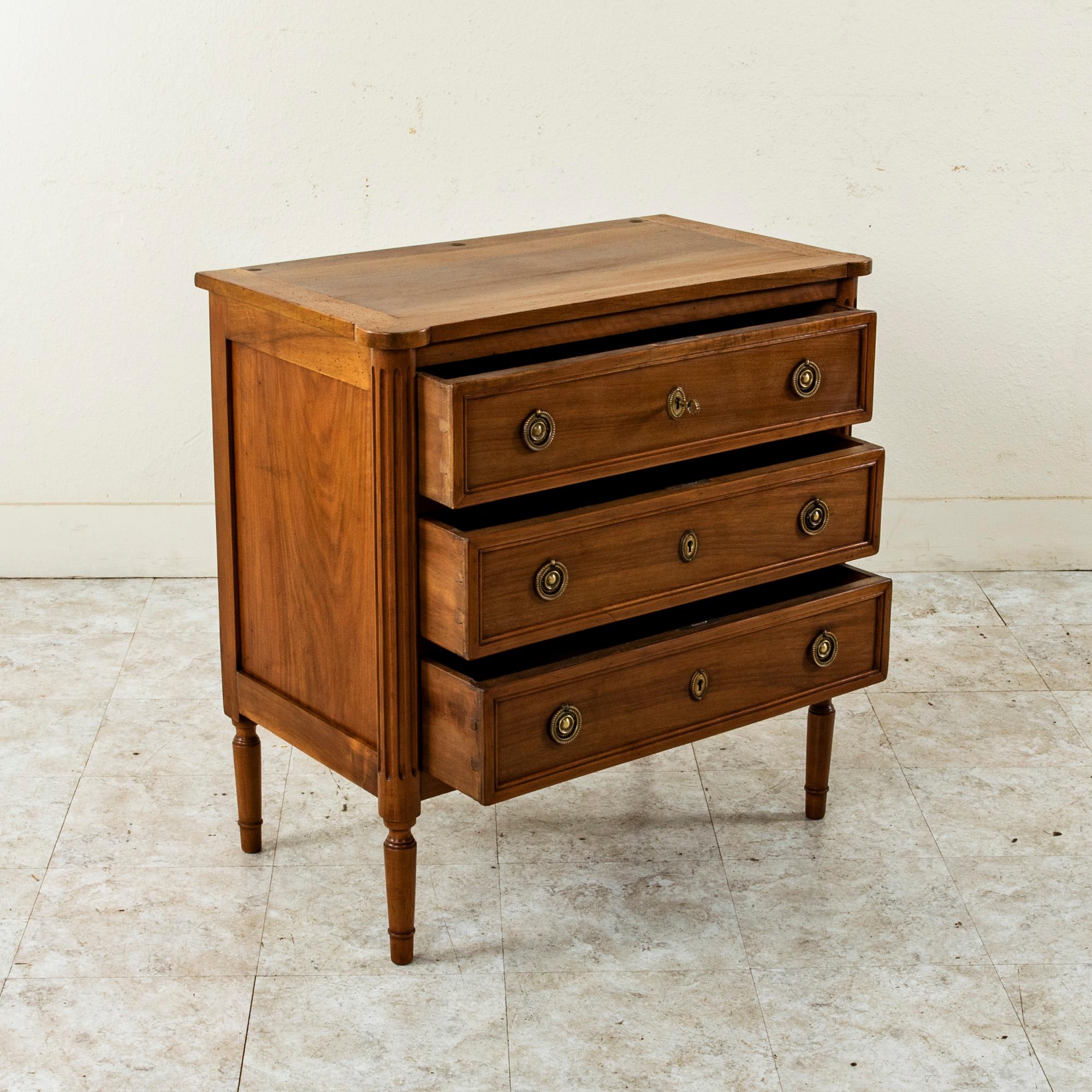 Small Scale Late 19th Century French Louis XVI Style Walnut Commode or Chest 3
