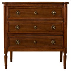 Small Scale Late 19th Century French Louis XVI Style Walnut Commode or Chest