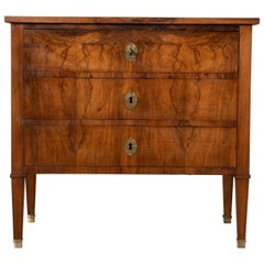 Small Scale Late 19th Century Louis XVI Style Book Matched Walnut Commode, Chest