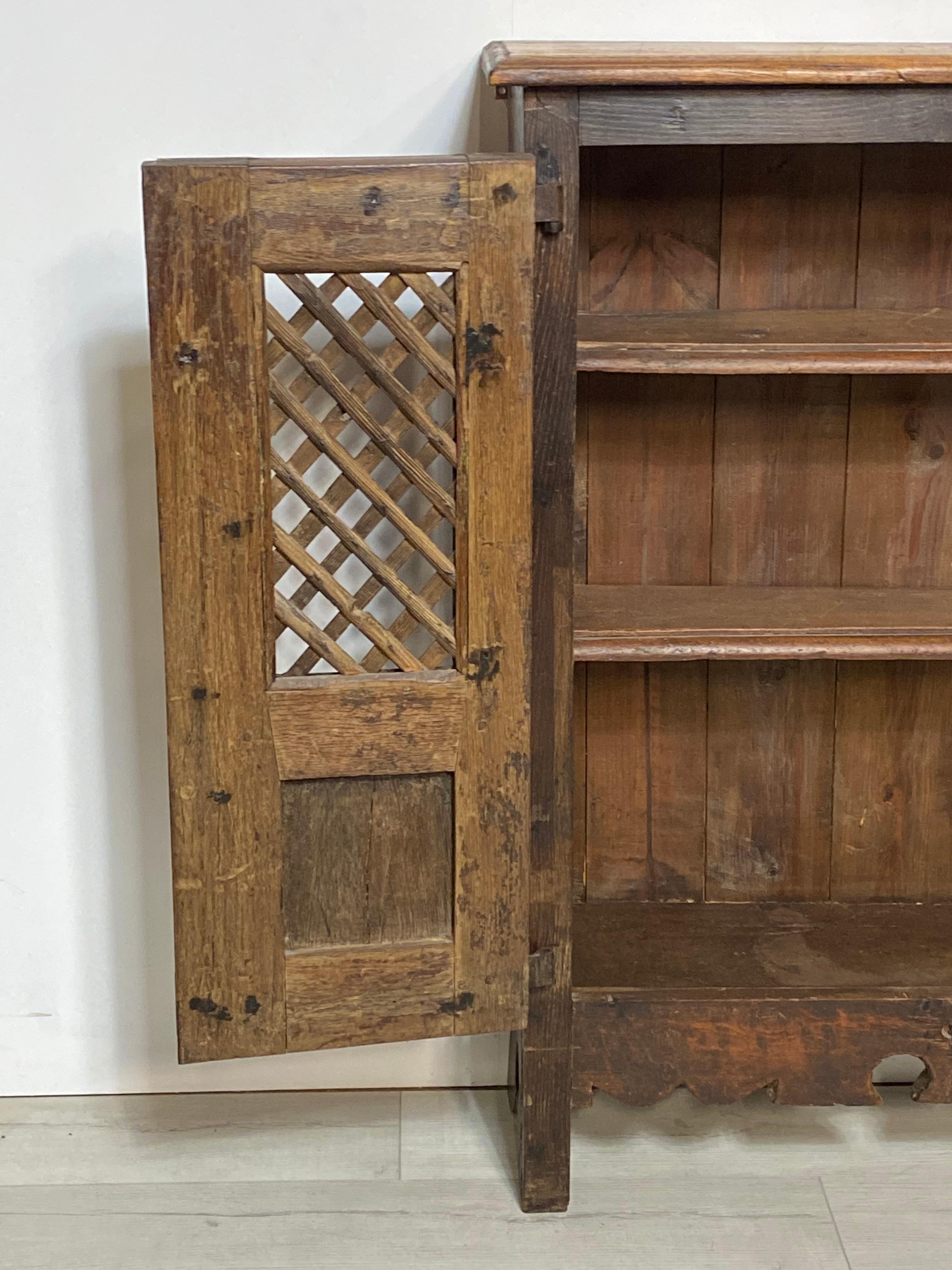 Spanish Colonial Small-Scale Latin American 'Possibly Mexican' Mesquite Wood Storage Cabinet