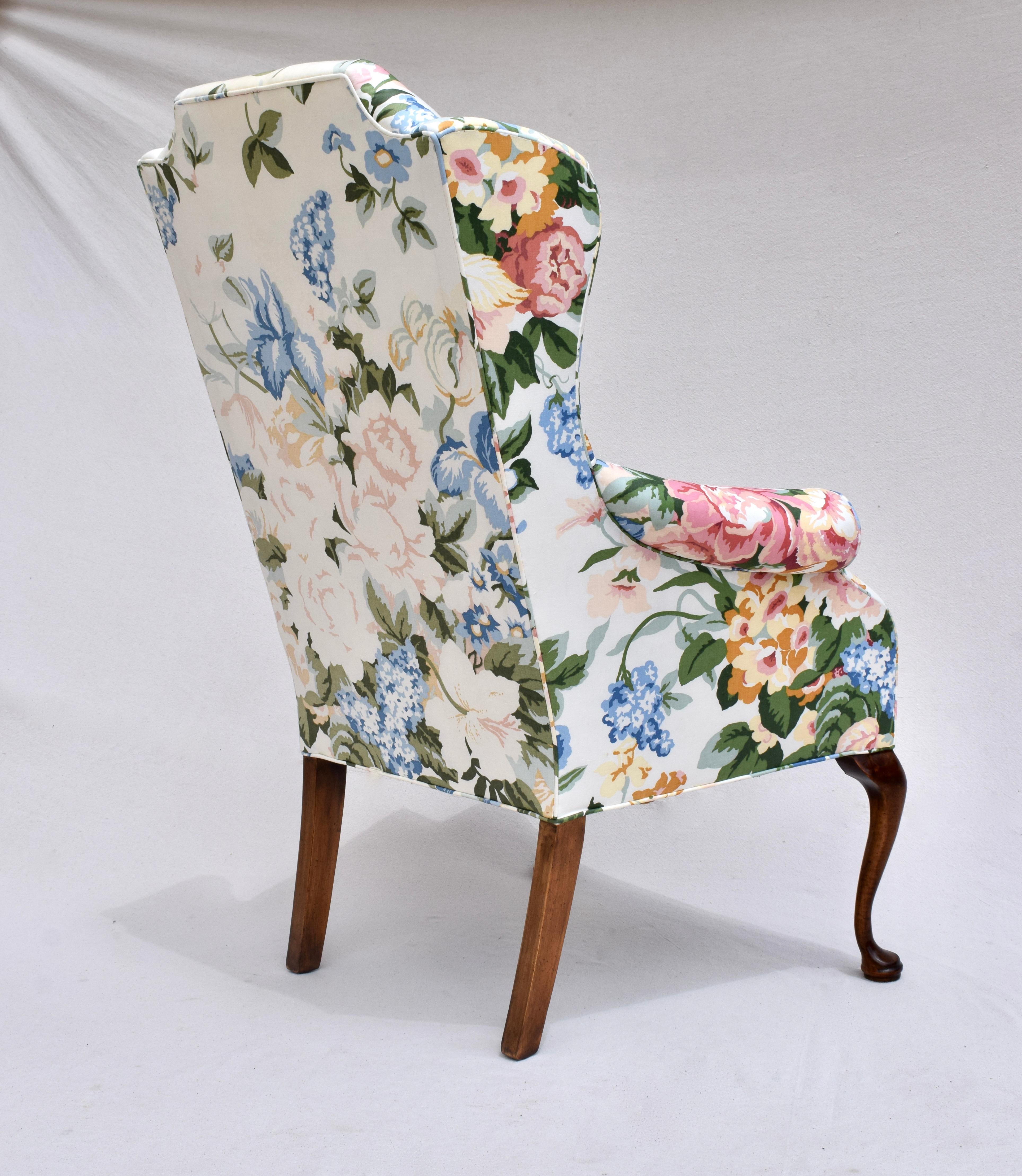 wingback chair floral