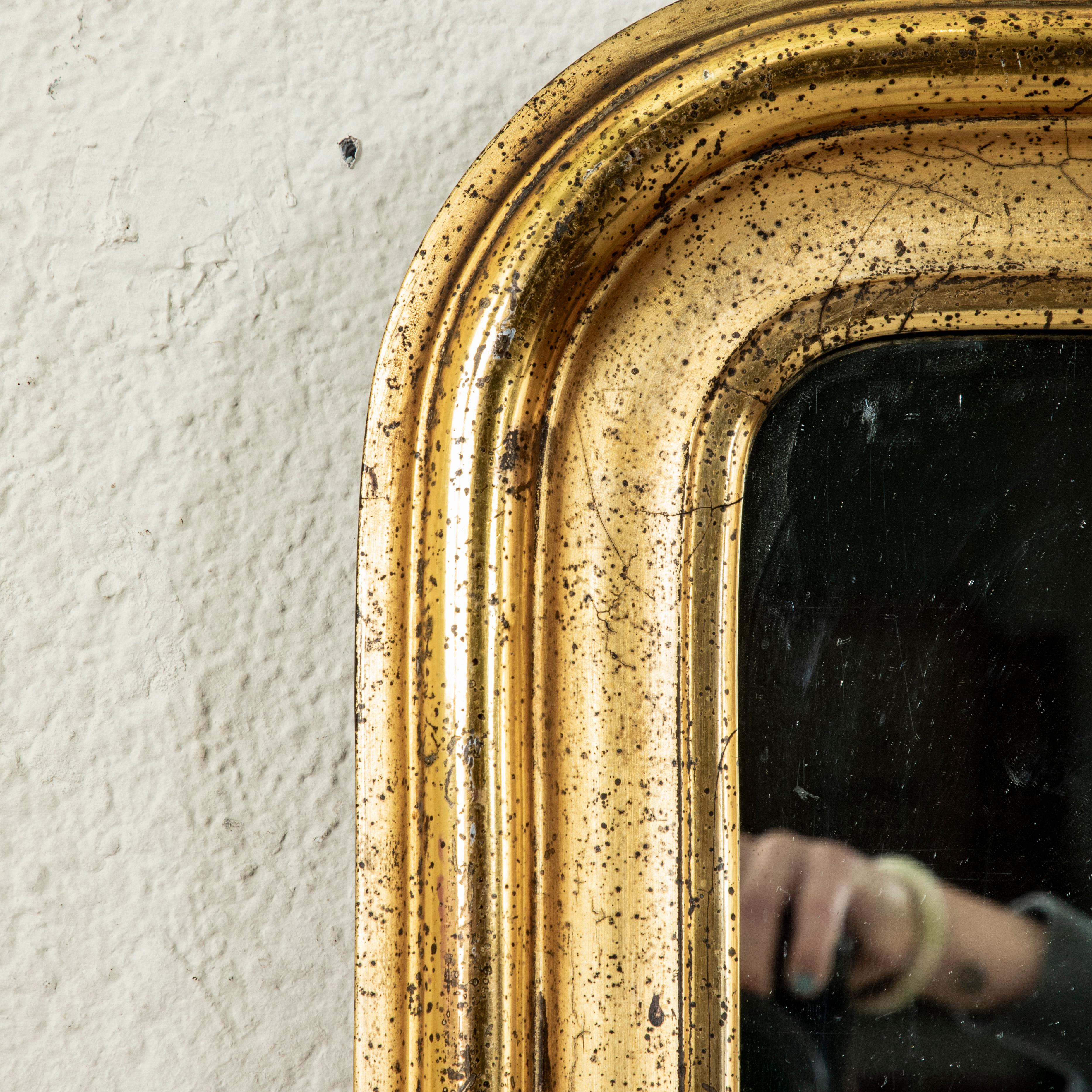 Small Scale Mid-19th Century French Louis Philippe Period Gilt Wood Mirror For Sale 2
