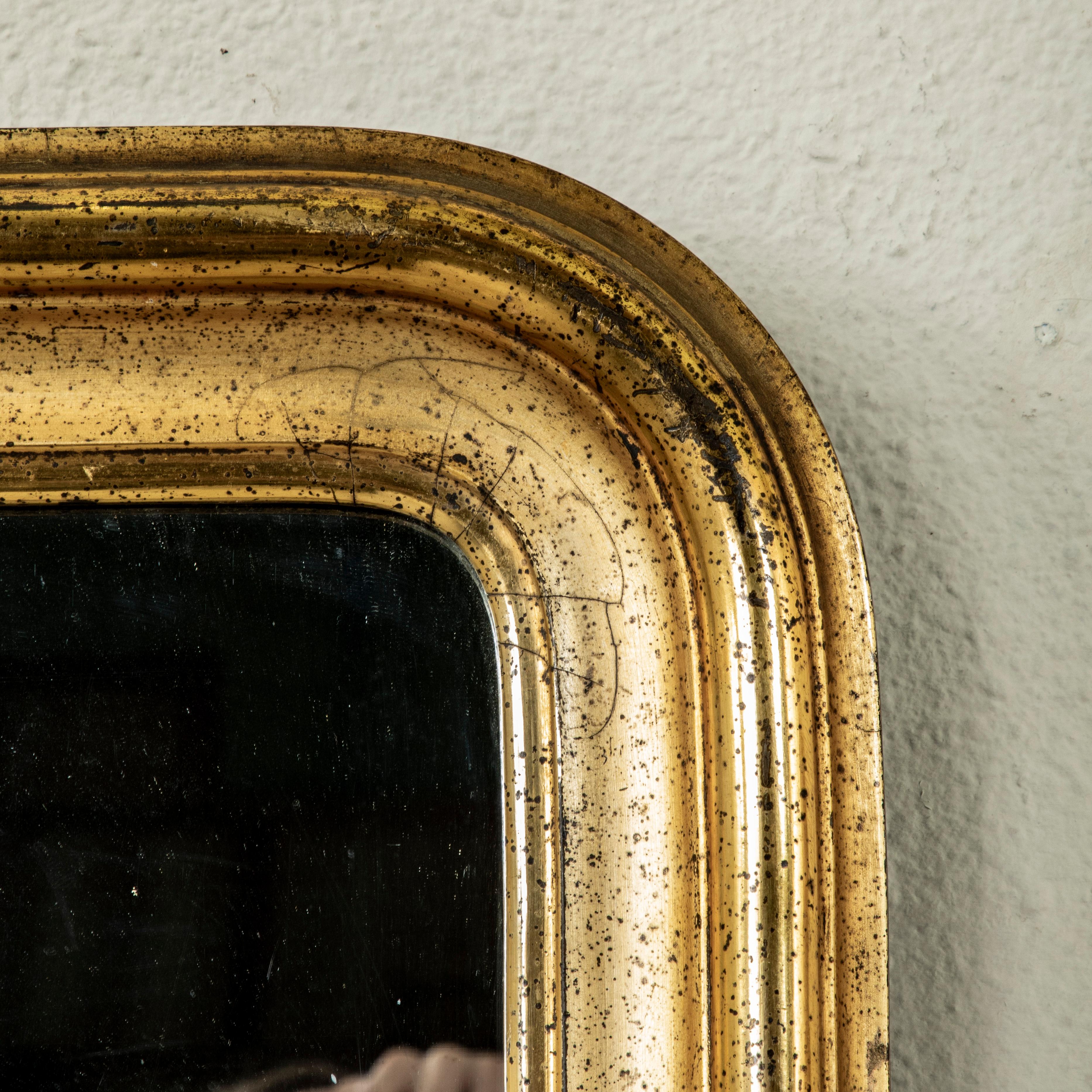 Small Scale Mid-19th Century French Louis Philippe Period Gilt Wood Mirror For Sale 4