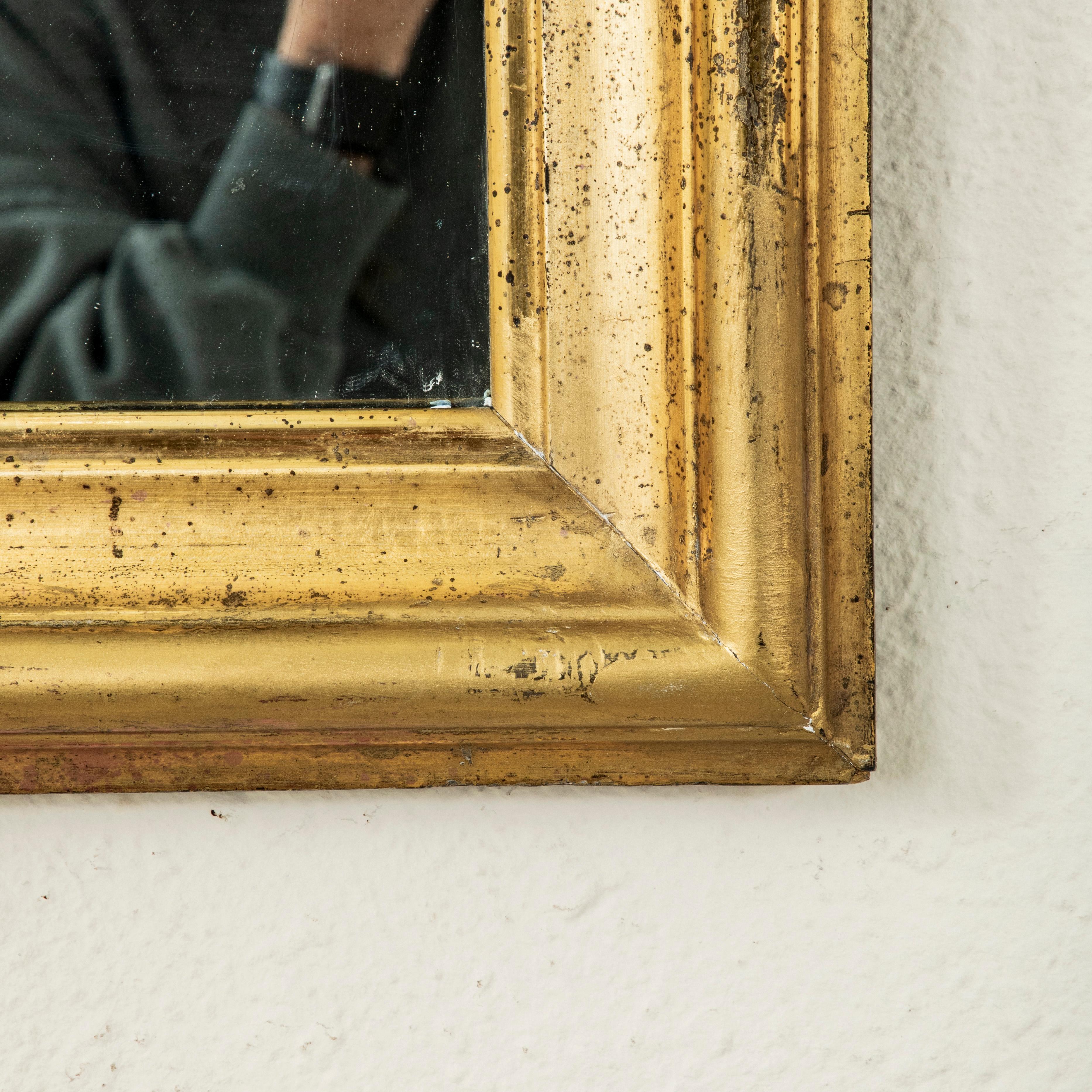 Small Scale Mid-19th Century French Louis Philippe Period Gilt Wood Mirror For Sale 5