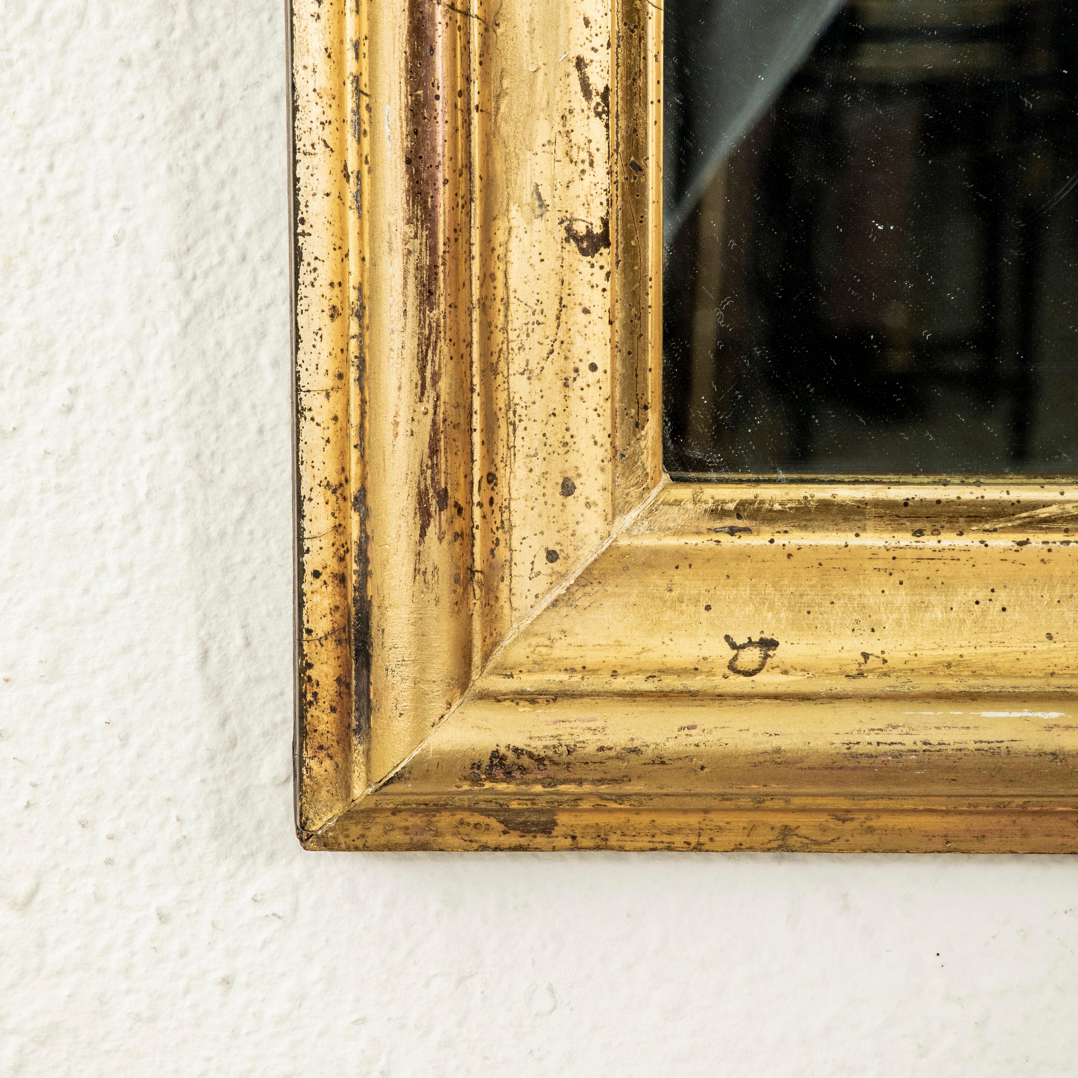Small Scale Mid-19th Century French Louis Philippe Period Gilt Wood Mirror For Sale 6