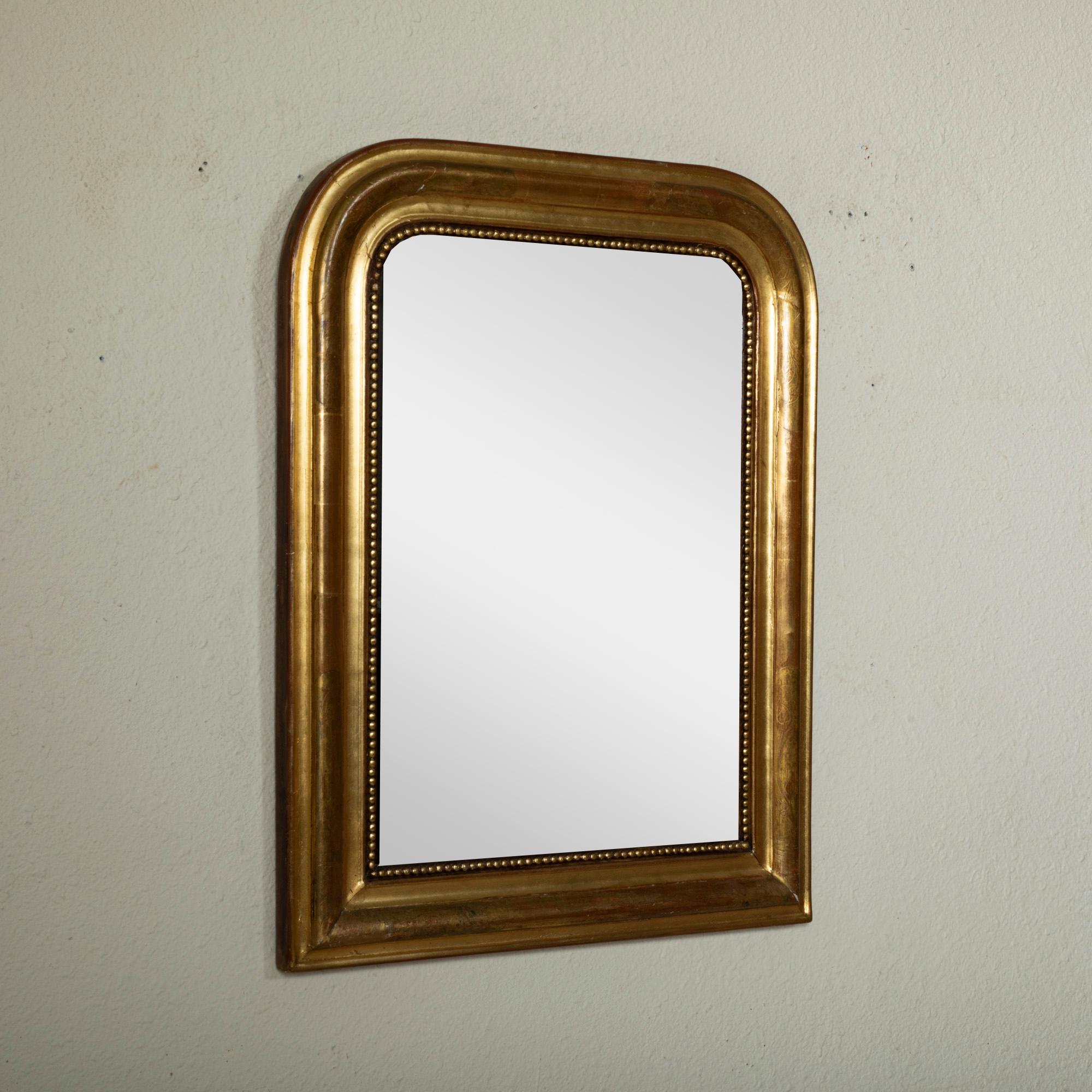 Small Scale Mid-19th Century French Louis Philippe Period Giltwood Mirror 1