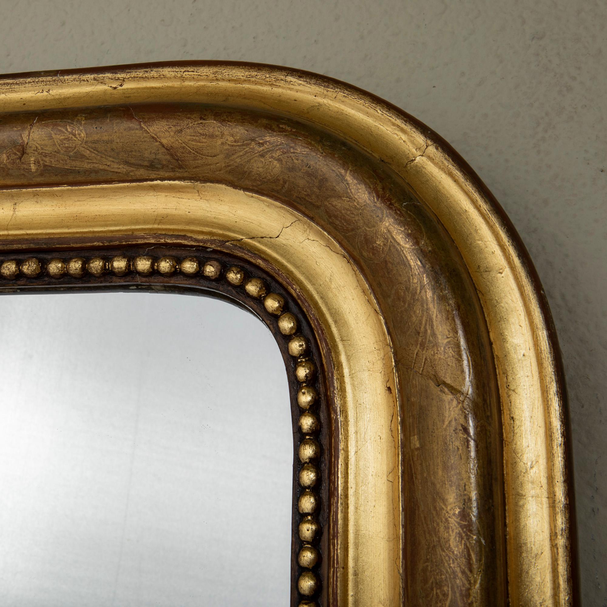 Small Scale Mid-19th Century French Louis Philippe Period Giltwood Mirror 5