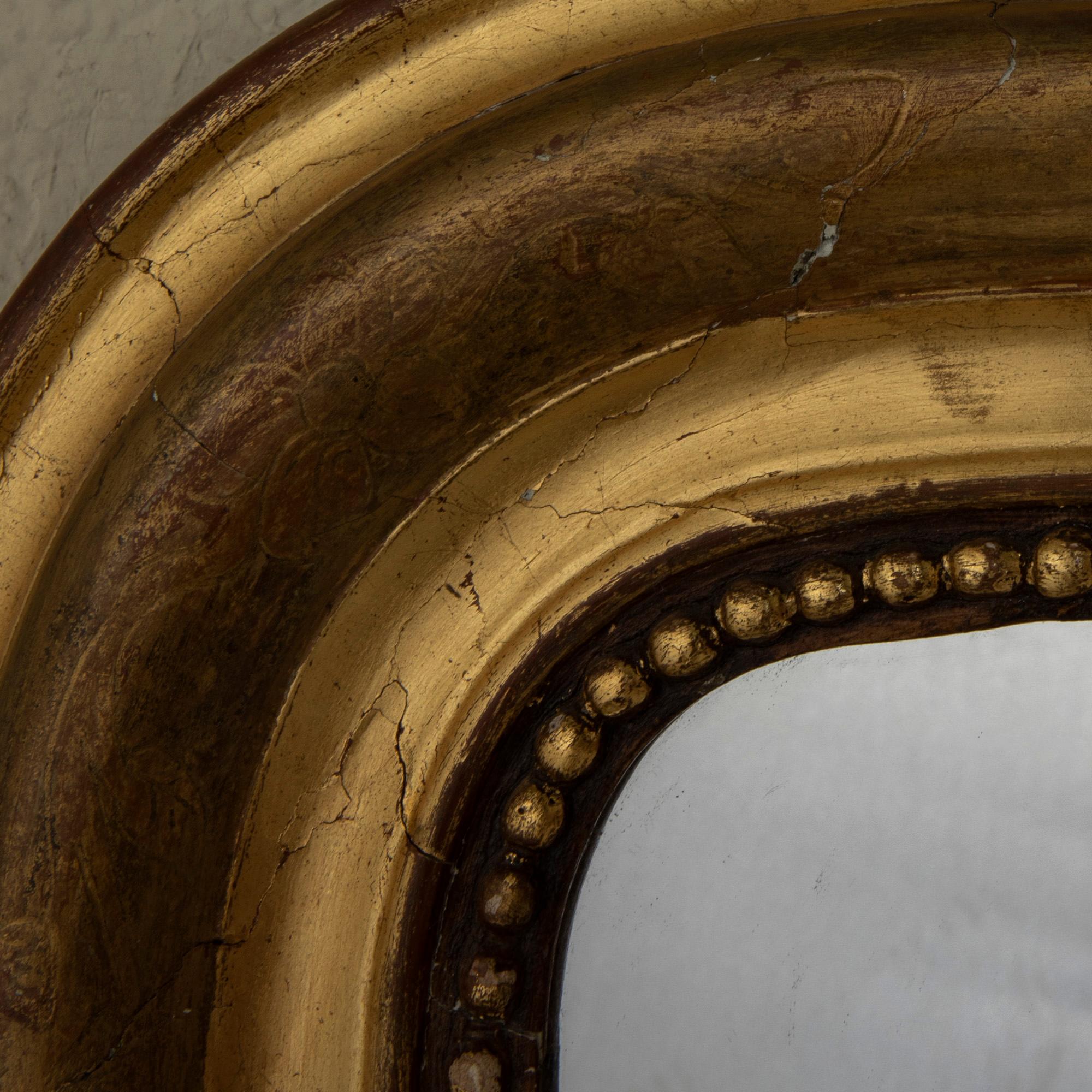 Small Scale Mid-19th Century French Louis Philippe Period Giltwood Mirror 6