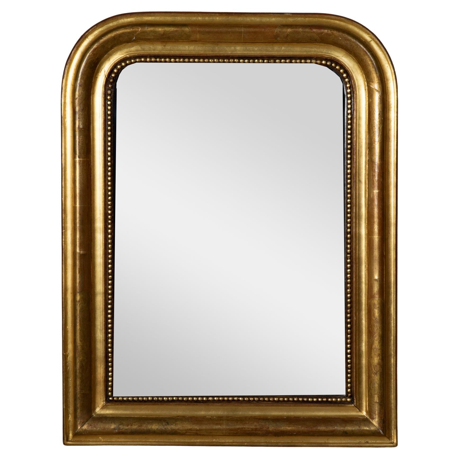 Small Scale Mid-19th Century French Louis Philippe Period Giltwood Mirror
