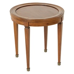 Small Scale Mid-20th Century French Louis XVI Style Round Walnut Side Table