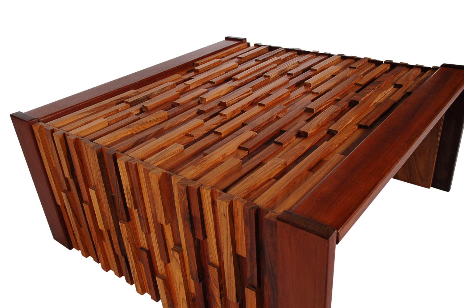Brazilian Small Scale Mid Century Modern Exotic Wood Coffee Tables by Percival Lafer