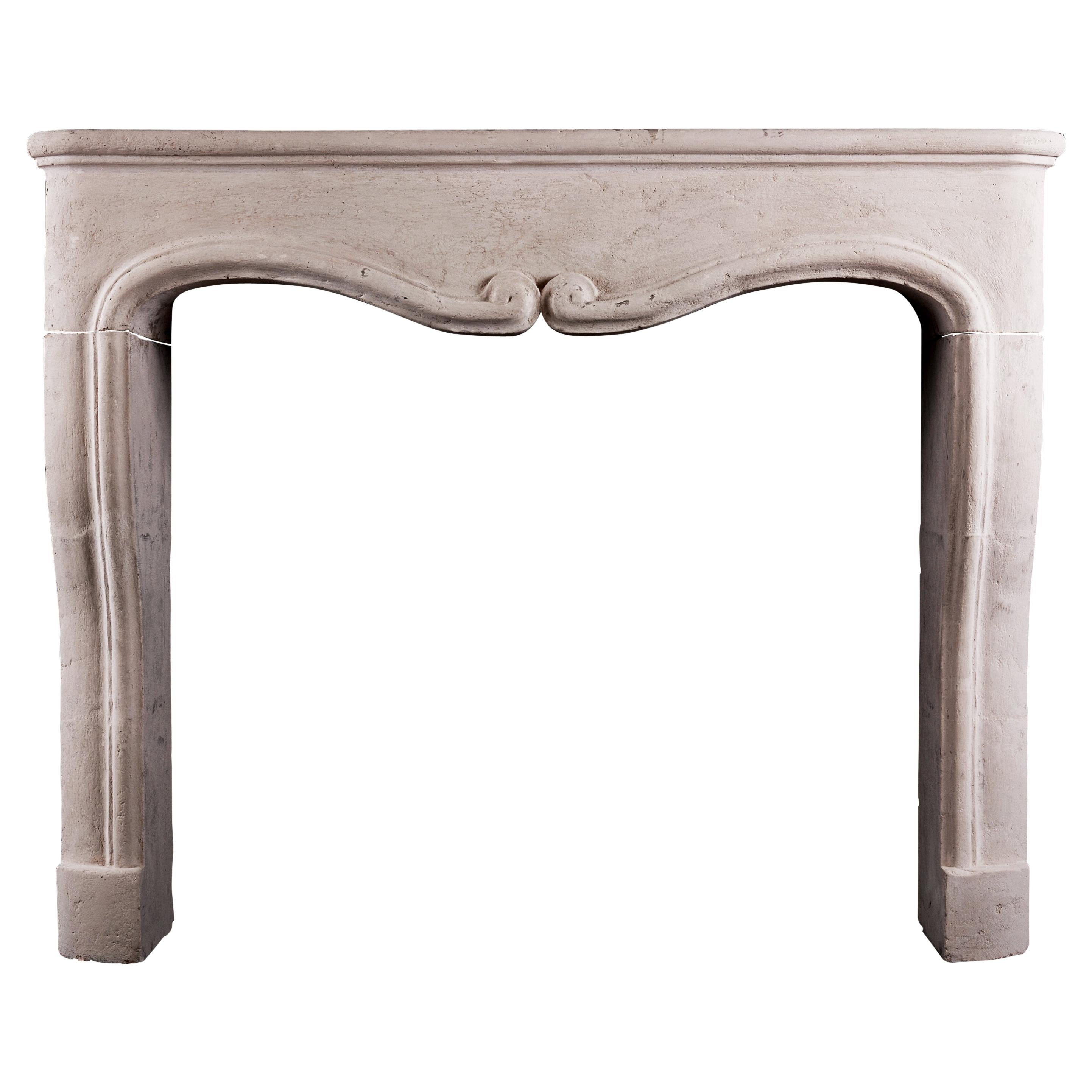 Small Scale, Rustic French Stone Fireplace