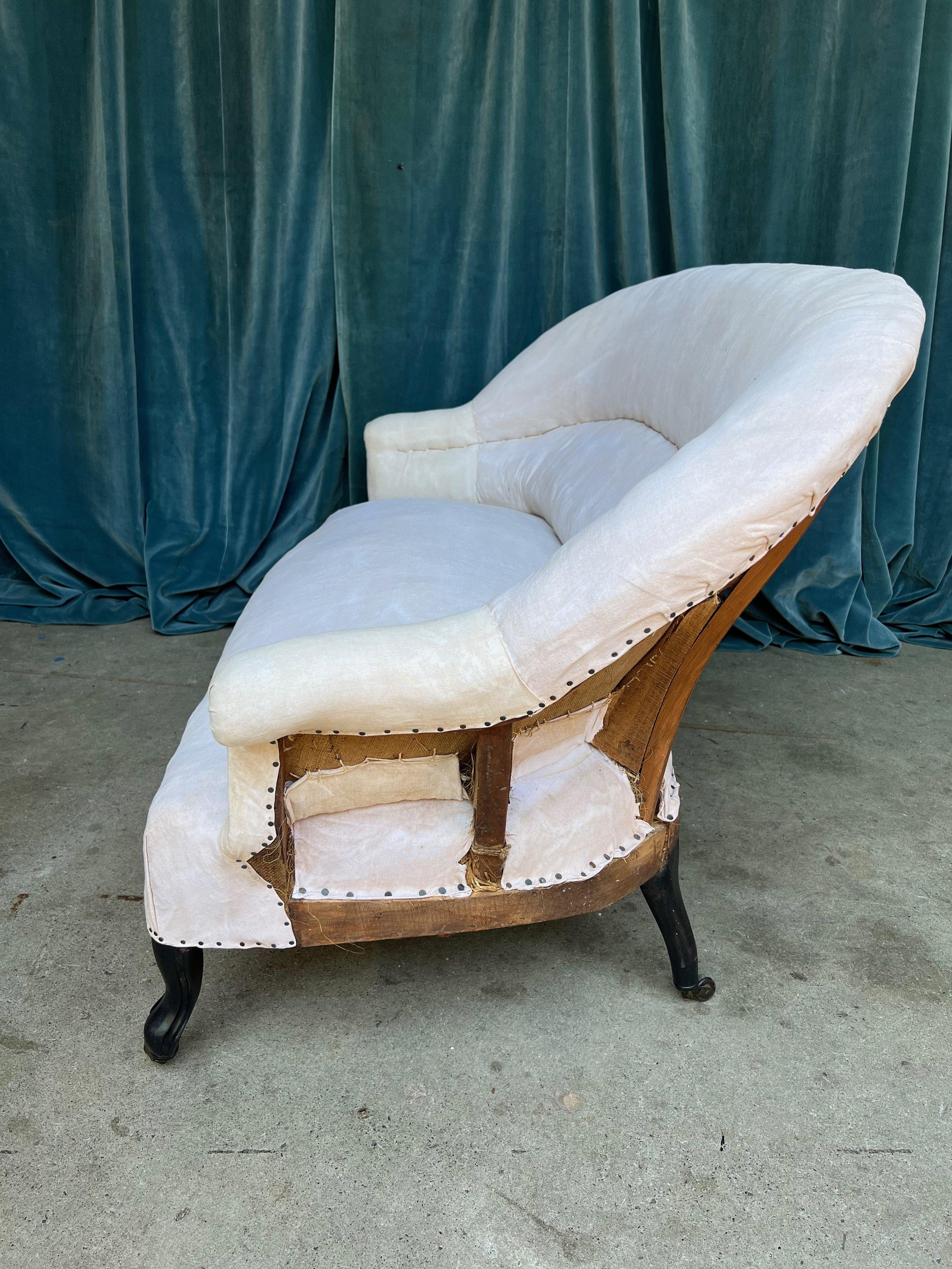 Upholstery Small Scaled French 19th Century Settee For Sale