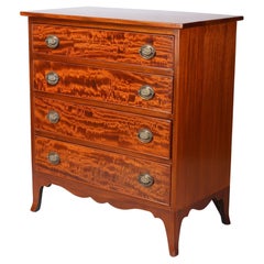 Small-scaled Massachusetts Hepplewhite four drawer chest, c. 1880