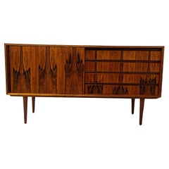 Vintage Small Scandinavian Modern Brazilian Rosewood Credenza 