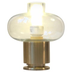 Small Scandinavian Modern Table Lamp in Brass and Glass from Fog 
Mørup, 1970s