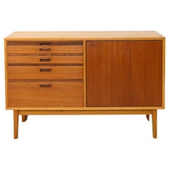 Vintage Small Scandinavian Sideboard with Pull-Out Top