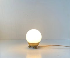 Small Scandinavian Snow Ball Table Light in Brass, 1970s