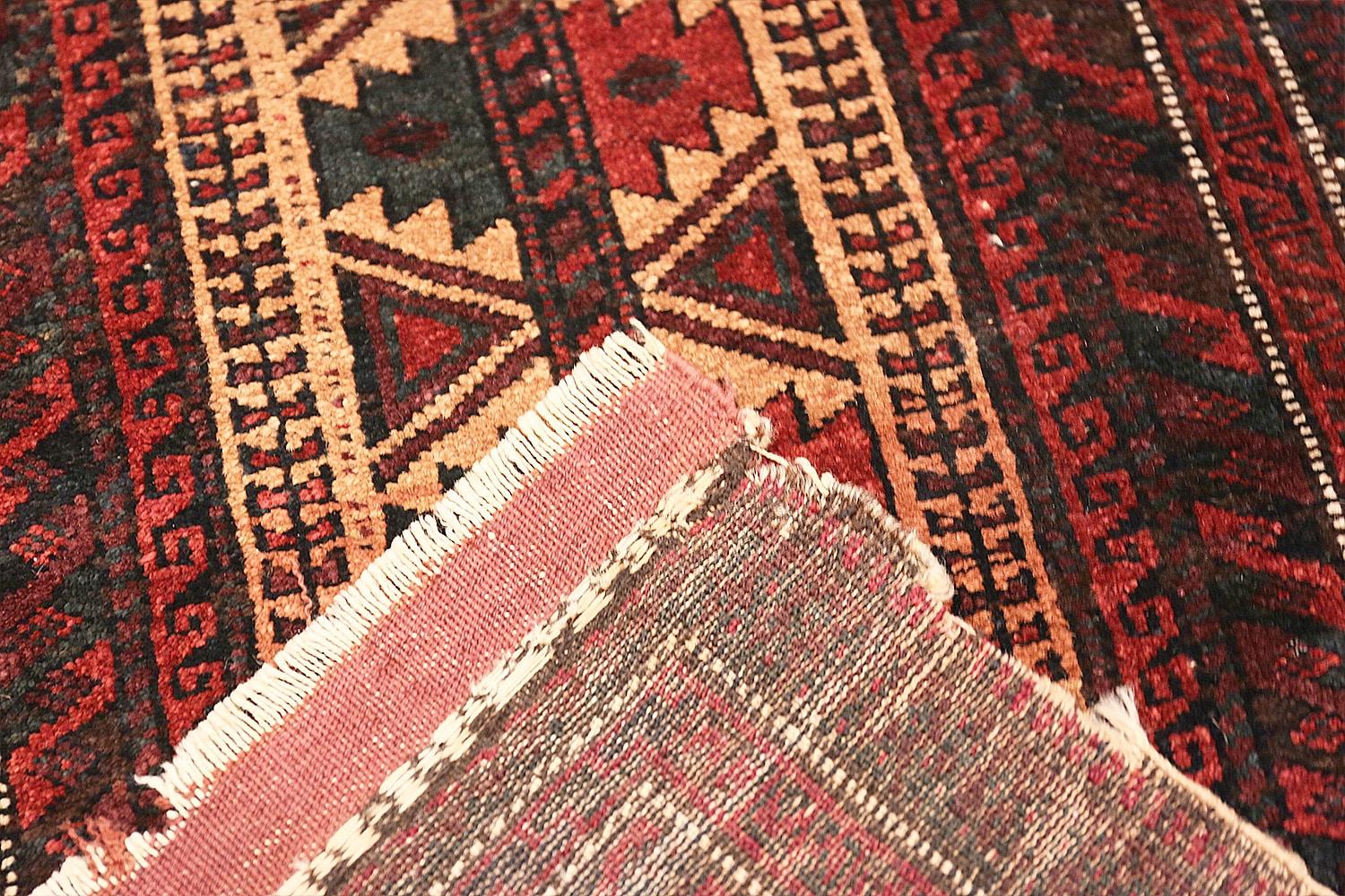 20th Century Small Scatter Size Antique Persian Baluch Rug