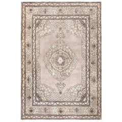 Small Scatter Size Antique Persian Tabriz Rug. Size: 4 ft x 6 ft