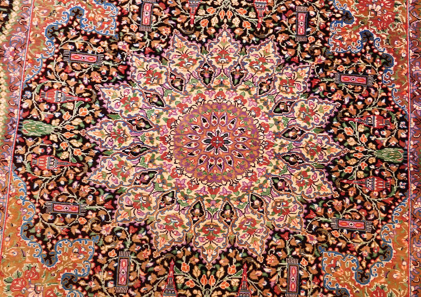 Modern Silk Persian Qum Rug. Size: 2 ft 8 in x 4 ft For Sale 2