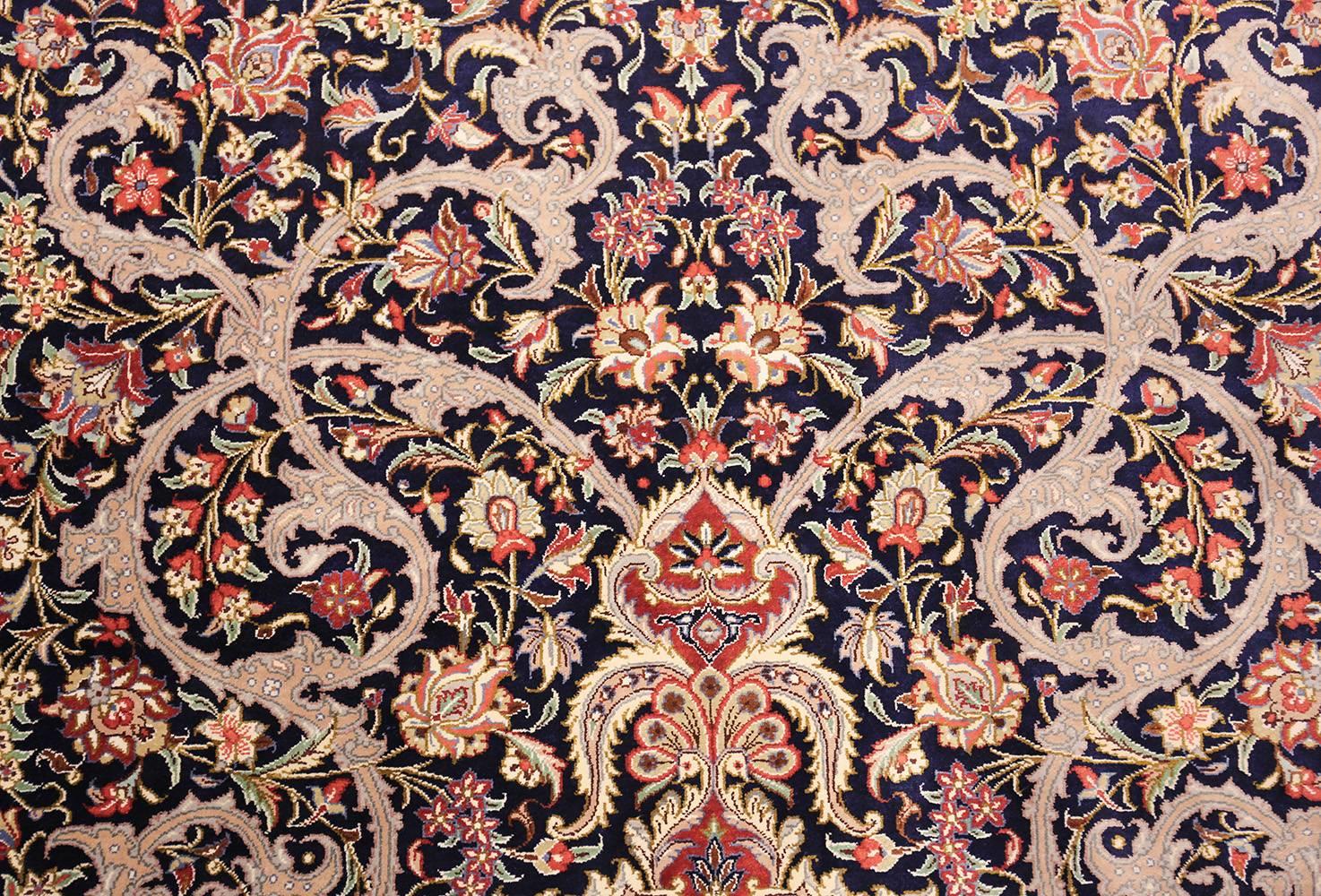 20th Century Silk Persian Qum Rug. Size: 3 ft 4 in x 5 ft  For Sale