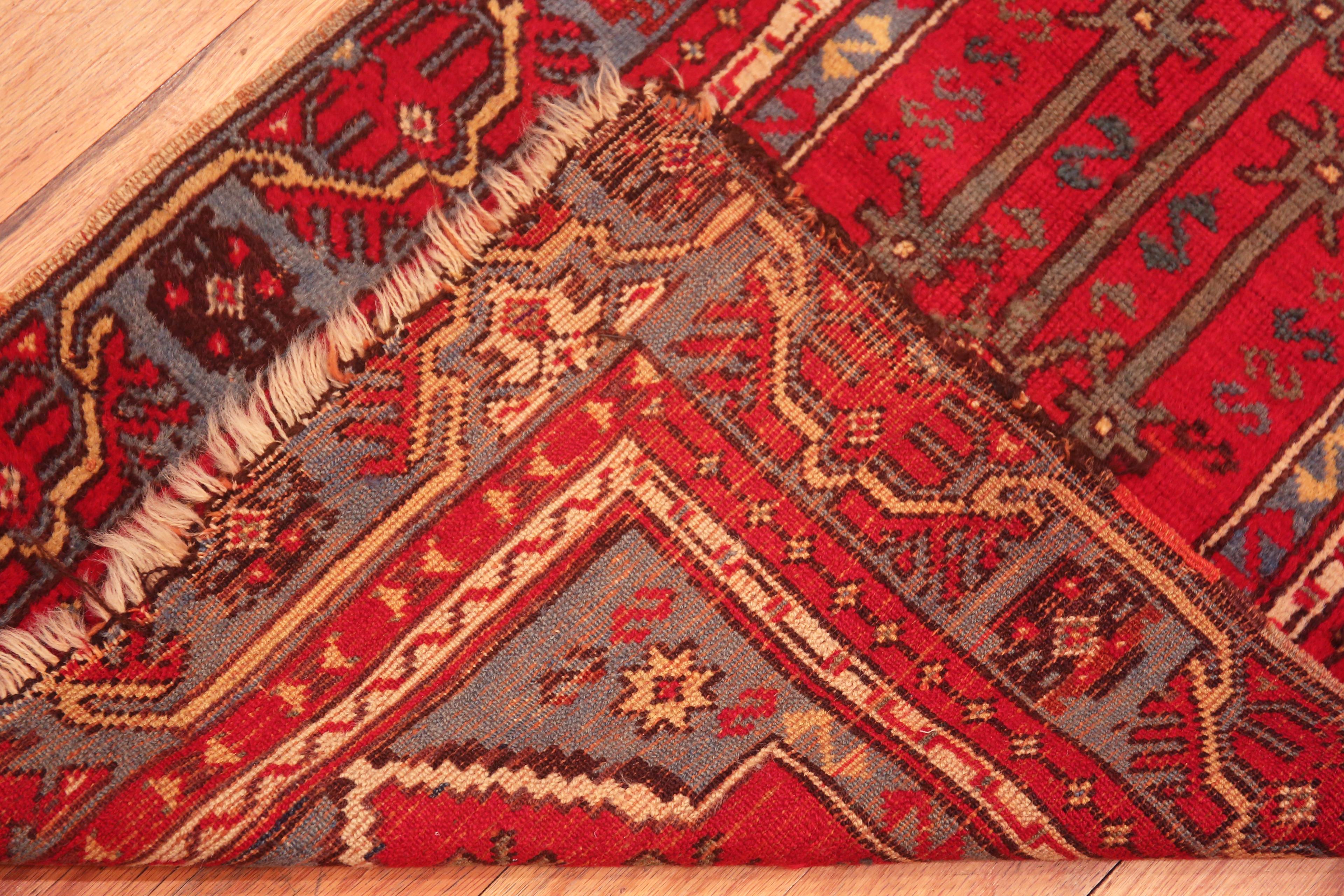 Tribal Petit tapis turc Yastic tribal géométrique antique 1'11