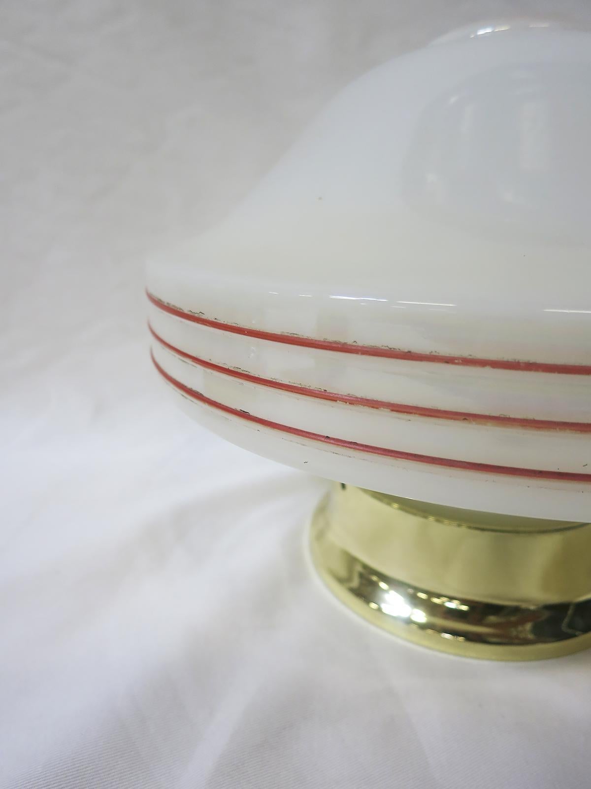 Mid-Century Modern Small Schoolhouse Bell Shape Red 