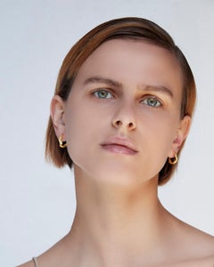 Small Scribble Hoop Earrings, 18 Carat Gold Plated Recycled Silver