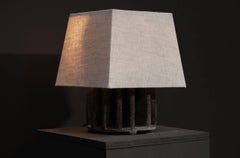 Small Sculptural "I" Ceramic Lamp, Smoke