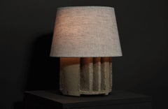 Small Sculptural “I” Ceramic Table Lamp, Lichen